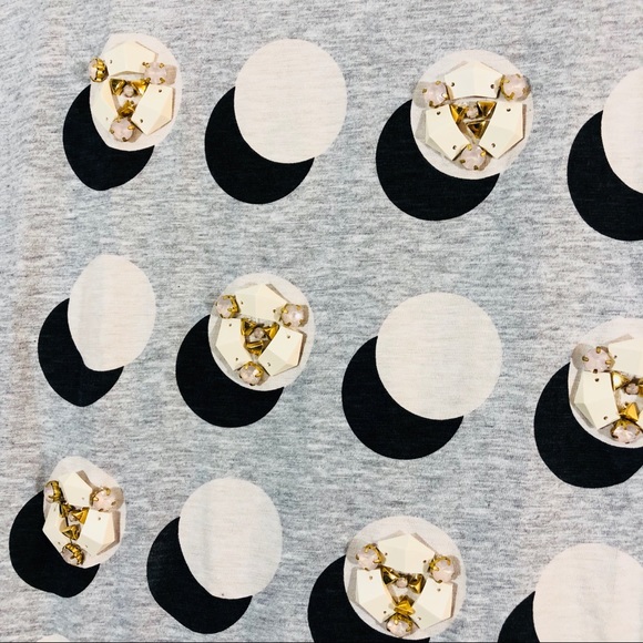 J Crew Gray Embellished Top - Picture 2 of 5